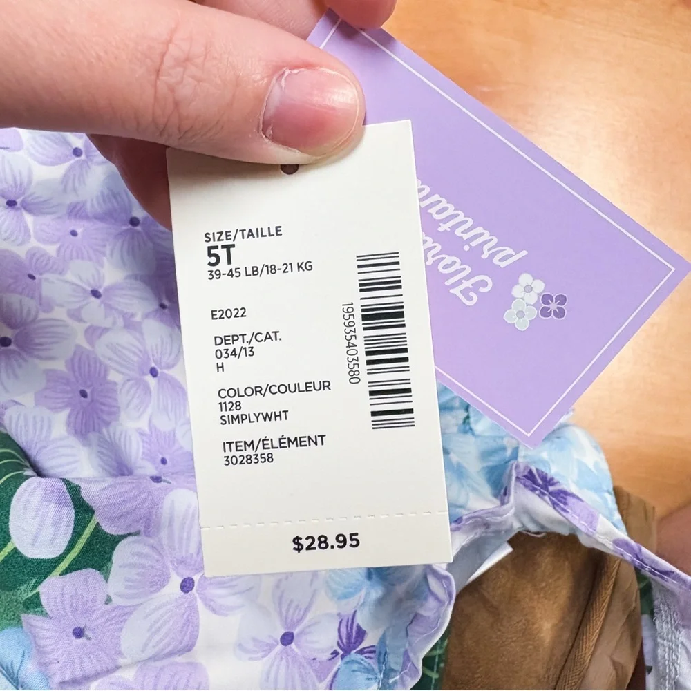 NWT Gymboree Blue & Purple Floral Flutter Sleeve Cotton Peplum Top Girls 5T NEW